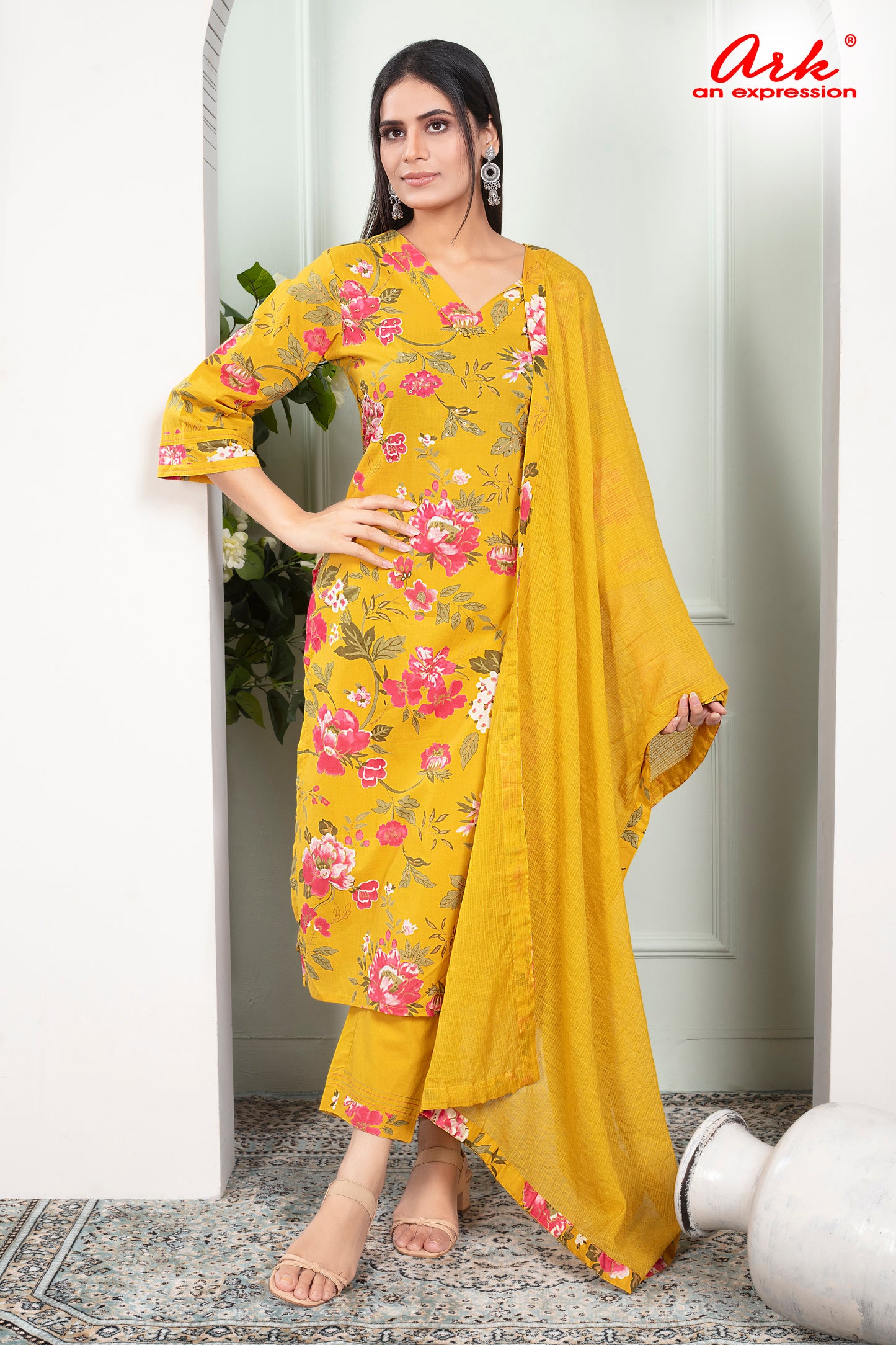 Yellow Pure Cotton Printed Suit with Dupatta – Summer Wear |