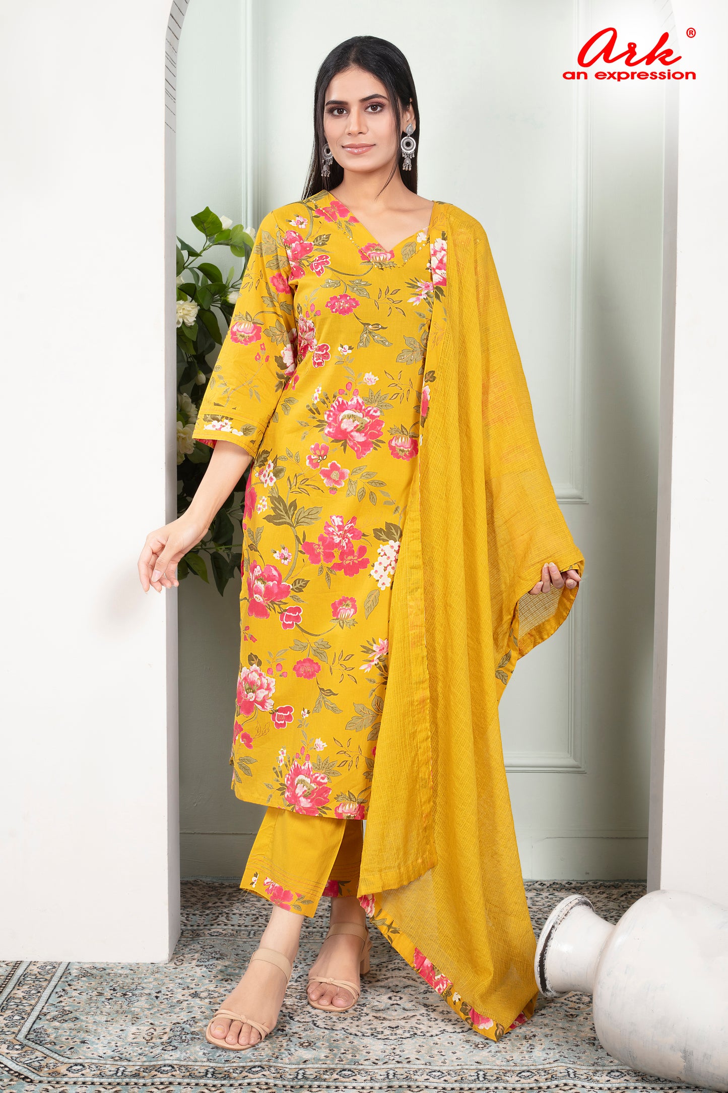 Yellow Pure Cotton Printed Suit with Dupatta – Summer Wear |