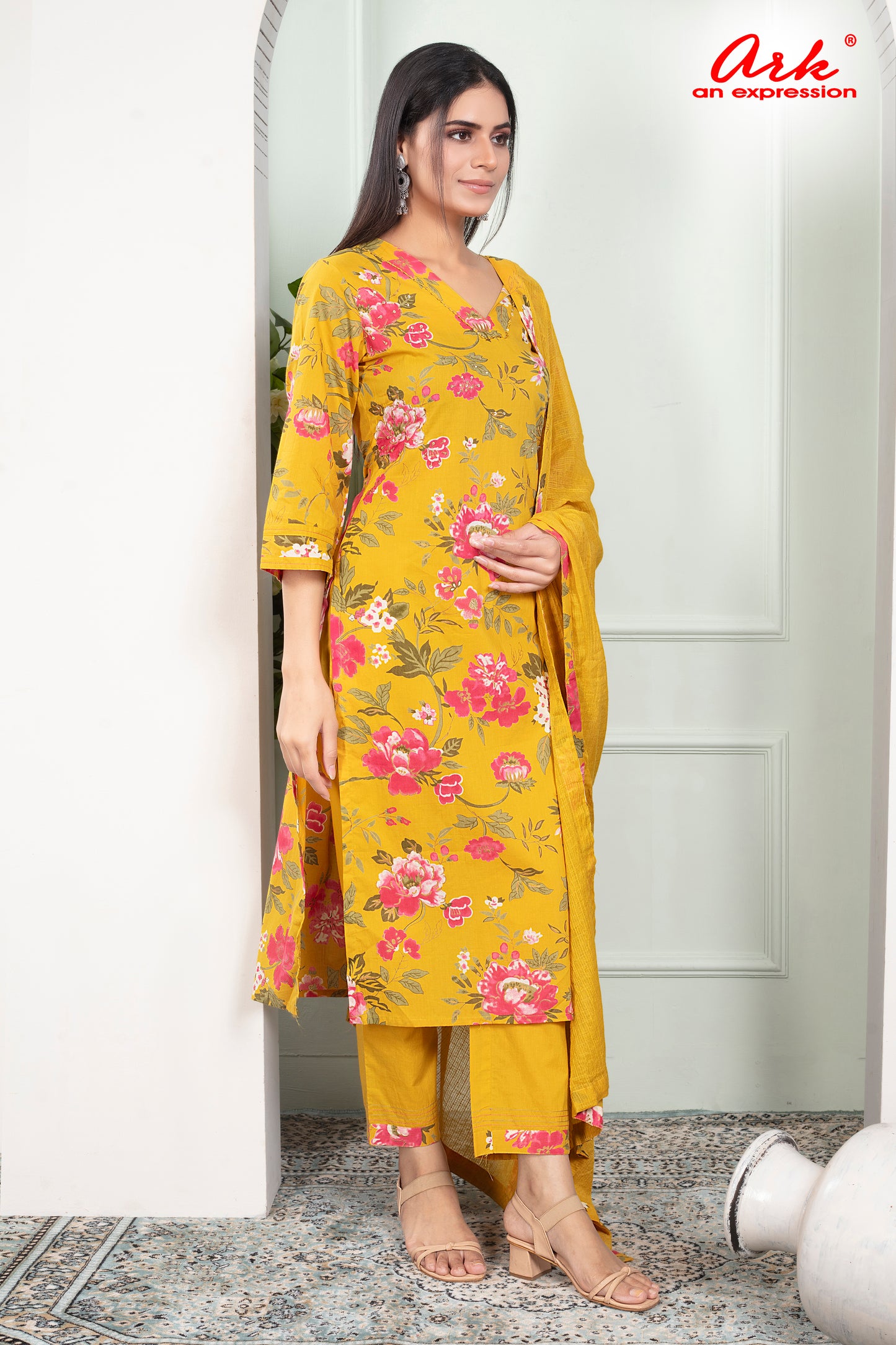 Yellow Pure Cotton Printed Suit with Dupatta – Summer Wear |
