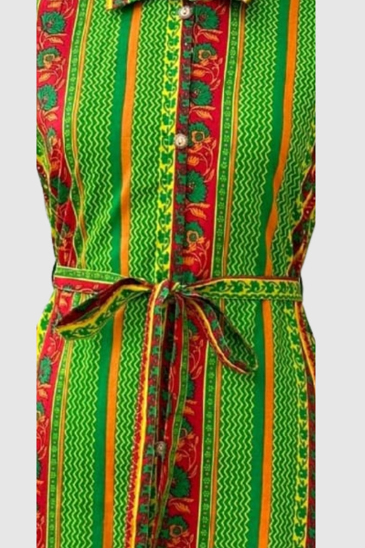 Printed Cotton Kurti with Shirt Collar Neck – Sizes S-5XL | Label Anju Kumar