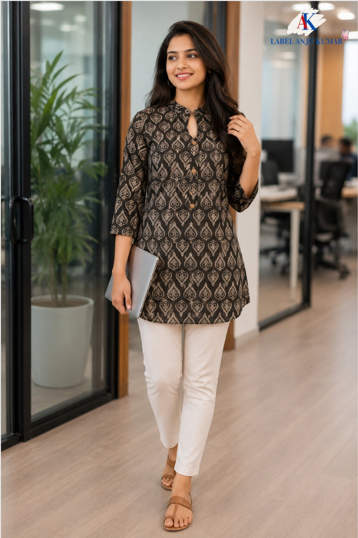 Pure Cotton printed short kurtis