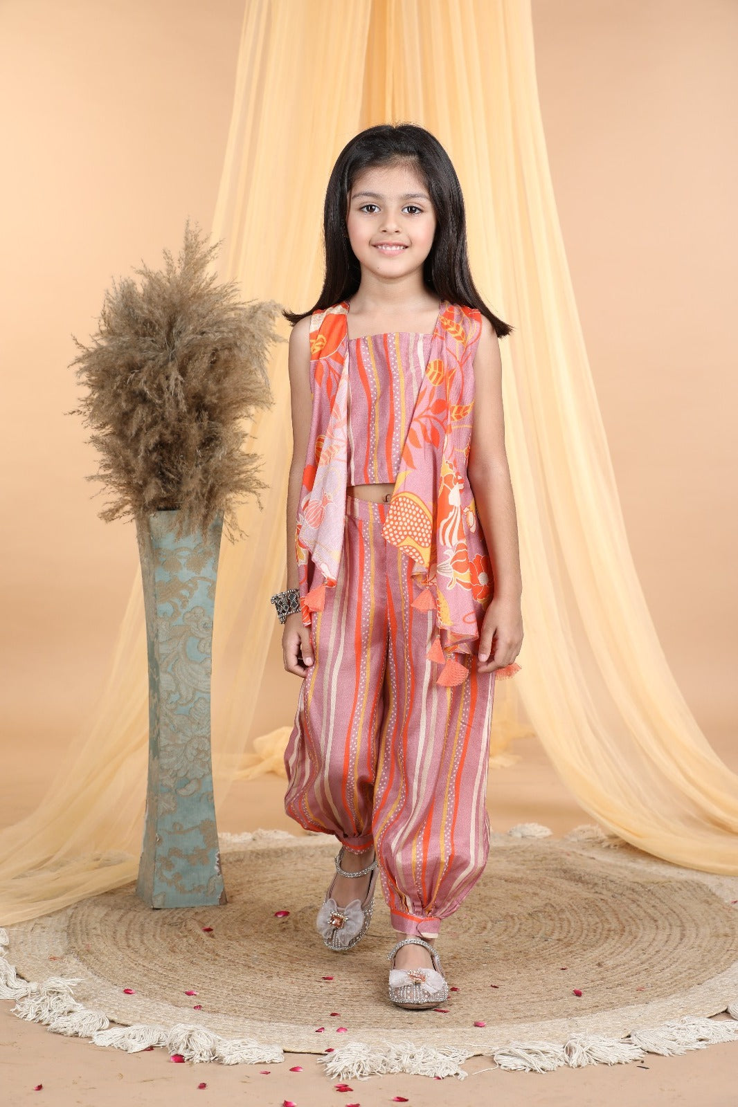 Indo Western Wear Shrug Dress For Kids Lucaya Vol 11 Printed Shrug