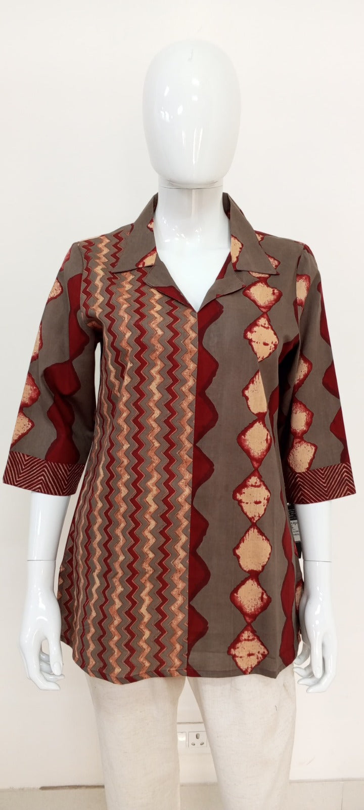 Printed Cotton Short Kurti – Casual / Office Ethnic Top | Label Anju Kumar