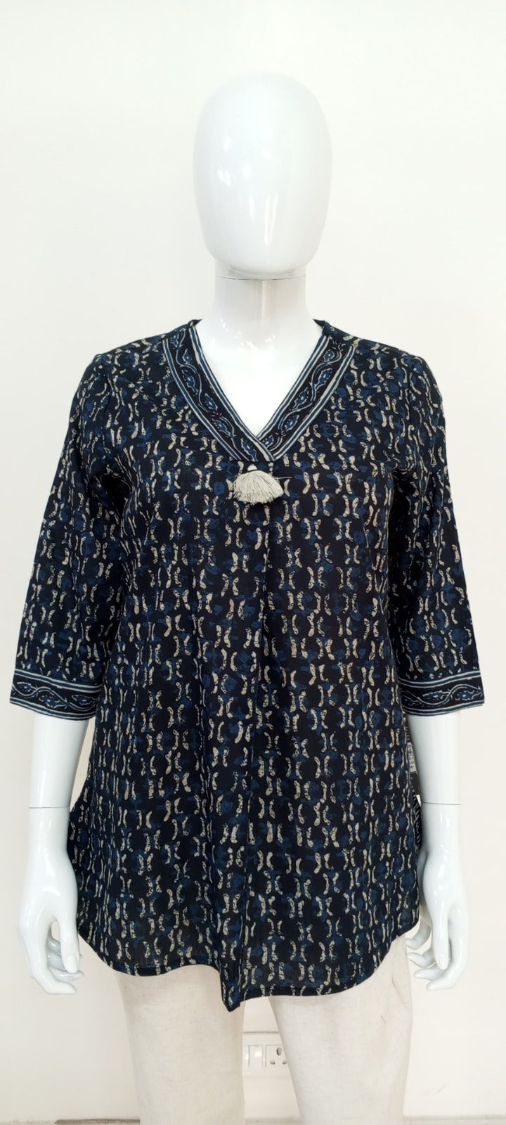 Printed Cotton Short Kurti – Casual / Office Ethnic Top | Label Anju Kumar