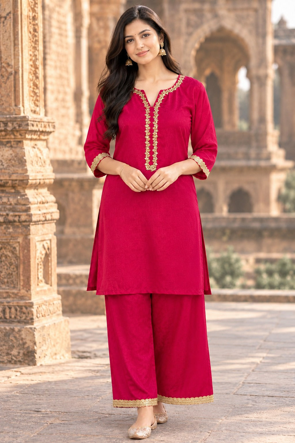 Magenta without Dupatta (Design-12048)