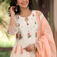 Offwhite Peach Hand Block Printed Cotton Anarkali Suit with Kota Dupatta – Women’s Ethnic Wear (M to 3XL)