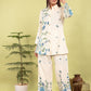 Women’s Pure Cotton Offwhite Coord Set with Blue Floral Print | Label Anju Kumar