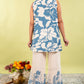 Blue Printed A-Line Coord Set | Pure Cotton Ethnic Co-ord for Women (M–3XL)