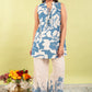 Blue Printed A-Line Coord Set | Pure Cotton Ethnic Co-ord for Women (M–3XL)
