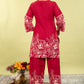Red Pure Cotton Coord Set for Women | V-Neck Kurti with Dori Work | Ethnic Wear Set | M to 3XL