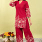 Red Pure Cotton Coord Set for Women | V-Neck Kurti with Dori Work | Ethnic Wear Set | M to 3XL