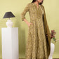Green Pure Cotton Anarkali Suit Dupatta Set with Kota Doriya | Label Anju Kumar