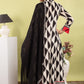 White–Black Print Pure Cotton Anarkali Suit Dupatta Set with Kota Doriya | Label Anju Kumar