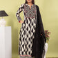 White–Black Print Pure Cotton Anarkali Suit Dupatta Set with Kota Doriya | Label Anju Kumar