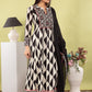 White–Black Print Pure Cotton Anarkali Suit Dupatta Set with Kota Doriya | Label Anju Kumar