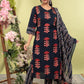 Navy Pure Cotton Printed Straight Suit Dupatta Set with Highlight Work | Label Anju Kumar
