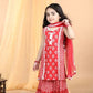 Red Cotton Printed Sharara Suit with Dupatta – Kids Ethnic Summer Wear | Label Anju Kumar