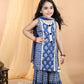Blue Cotton Printed Sharara Suit with Dupatta – Summer Ethnic Wear for Girls | Label Anju Kumar