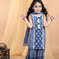 Blue Cotton Printed Sharara Suit with Dupatta – Summer Ethnic Wear for Girls | Label Anju Kumar