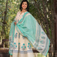 Offwhite Cotton Hand Block Printed Anarkali Suit Set with Kota Dupatta – Women’s Ethnic Wear | Label Anju Kumar