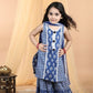 Blue Cotton Printed Sharara Suit with Dupatta – Summer Ethnic Wear for Girls | Label Anju Kumar