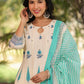 Offwhite Cotton Hand Block Printed Anarkali Suit Set with Kota Dupatta – Women’s Ethnic Wear | Label Anju Kumar
