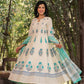 Offwhite Cotton Hand Block Printed Anarkali Suit Set with Kota Dupatta – Women’s Ethnic Wear | Label Anju Kumar