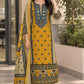 Beige Pure Cotton Pakistani-Style A-Line Suit with Mirror Work & Printed Dupatta
