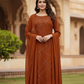 Copper Pure Chinon Silk Party Wear Suit with Katdana Handwork – Women’s Ethnic Wear