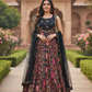 Black Muslin Hand-Embroidered Lehenga Choli Dupatta Set – Party Wear Women’s Ethnic Outfit