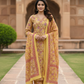 Lemon Cotton Straight Suit & Dupatta Set with V-Neckline | Label Anju Kumar