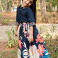 Navy Blue Kids Lehenga Choli – Shirt Style Silk Choli with Thread Work & Printed Lehenga | Net Dupatta | Ages 3m–18y