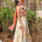 Off-White Cotton Choli with Orange Multicolour Printed Lehenga & Dupatta – Kids Ethnic Wear | Label Anju Kumar