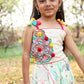 Off-White Cotton Choli with Multicolour Printed Lehenga & Dupatta – Kids Ethnic Wear | Label Anju Kumar