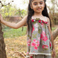 Grey Floral Print Spaghetti Top with Plazo Set – Indo-Western Kids Ethnic Wear | Label Anju Kumar