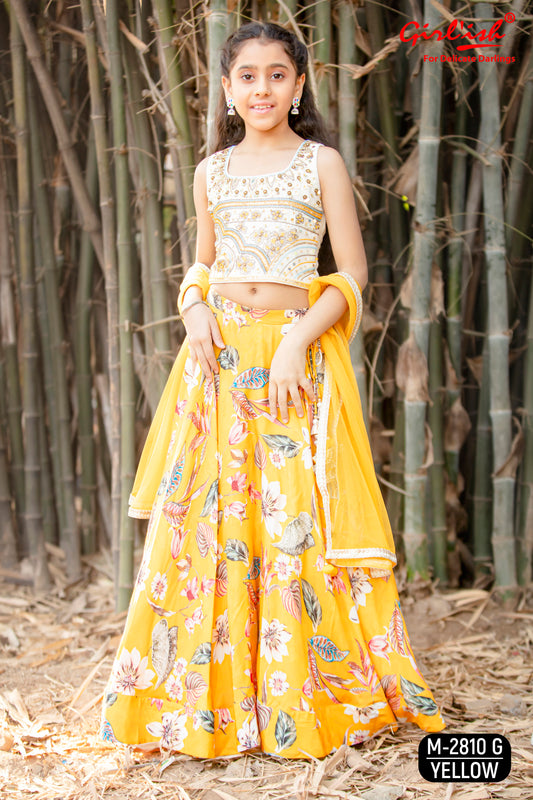 Sunshine-Inspired Yellow Lehenga – Festive & Stylish Ethnic Wear for Girls