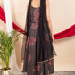 Black & Red Cotton Spaghetti Anarkali Suit Set with Mirror Embroidery & Net Dupatta – Women’s Ethnic Wear