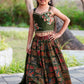 Embroidered Lehenga Choli Set for Girls – Green & Blue | Silk Choli, Chinon Lehenga, Net Dupatta | Label Anju Kumar