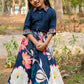 Navy Blue Kids Lehenga Choli – Shirt Style Silk Choli with Thread Work & Printed Lehenga | Net Dupatta | Ages 3m–18y