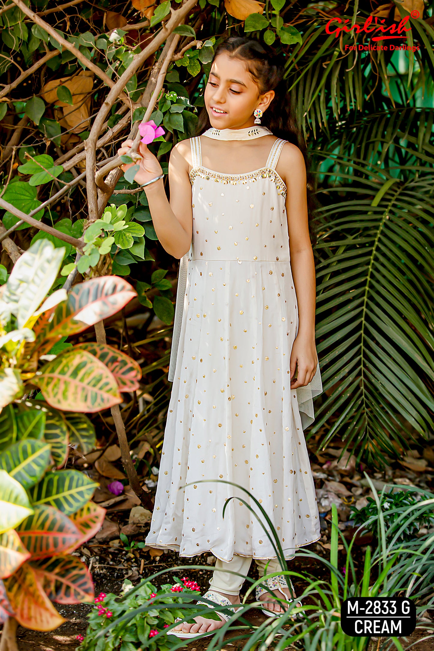 Pure chinon Party wear suit for kids by Label Anju Kumar