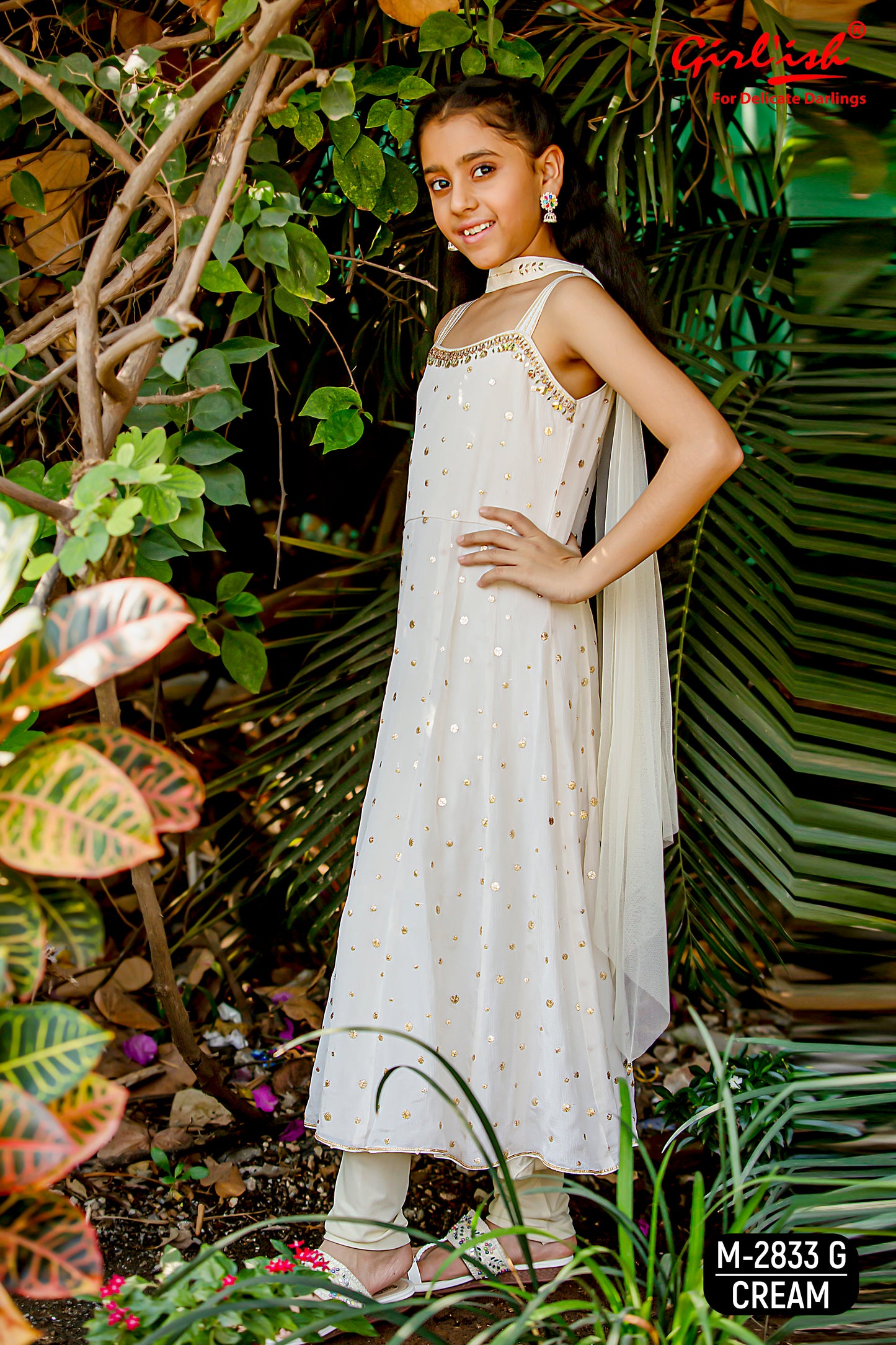 Pure chinon Party wear suit for kids by Label Anju Kumar