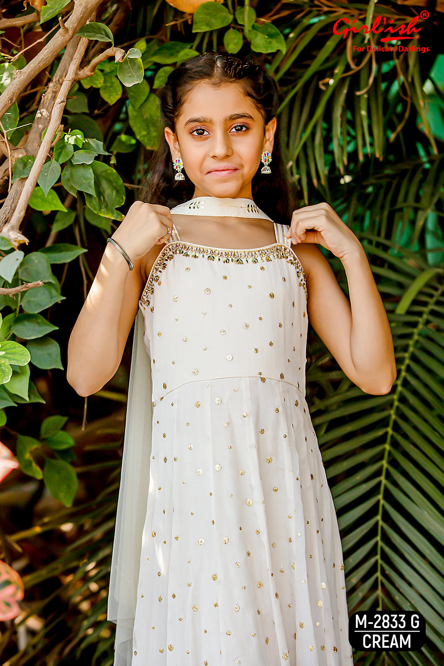 Pure chinon Party wear suit for kids by Label Anju Kumar
