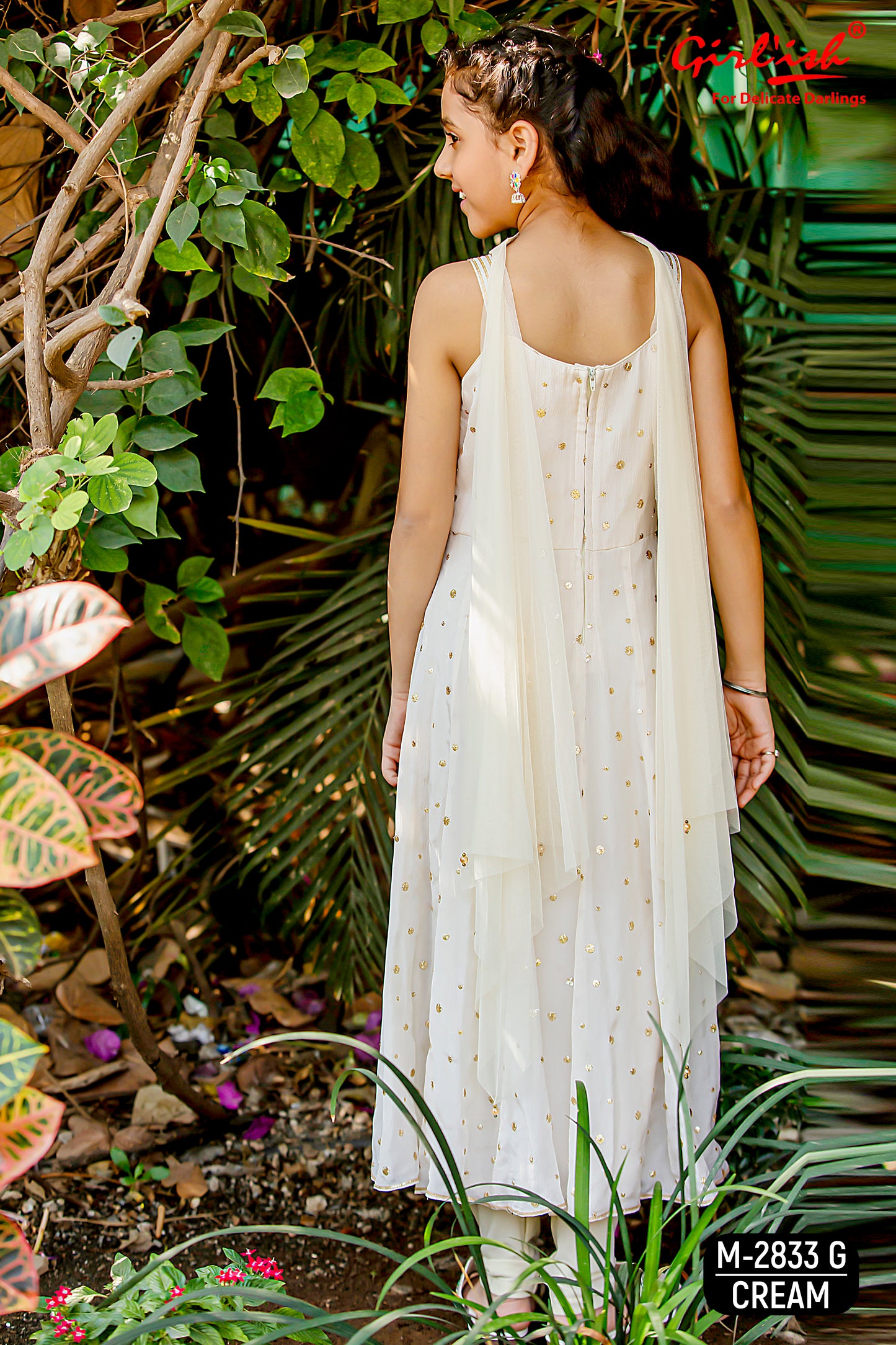 Pure chinon Party wear suit for kids by Label Anju Kumar