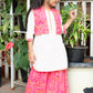 Off-White Cotton Sharara Set with Pink Printed  Short Jacket – Girls Summer Ethnic Wear
