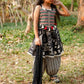 Black & White Printed Halter Neck Pathani salwar Suit Set for Girls | Pure Cotton Kids Ethnic Wear