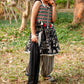 Black & White Printed Halter Neck Pathani salwar Suit Set for Girls | Pure Cotton Kids Ethnic Wear