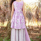 Kids Lilac Muslin Sharara Set with Handwork & Dupatta – Label Anju Kumar