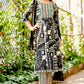 Black Printed Cotton Anarkali Suit Set for Girls with Trouser & Net Dupatta | Thread Embroidery | Ethnic Wear (8–18 Years) – Label Anju Kumar