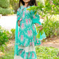 Sea Green Cotton Anarkali Sharara & Dupatta Set for Girls – Kids Ethnic Wear | Label Anju Kumar