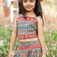 Blue Kalamkari Print Cotton Lehenga Choli Set for Girls with Thread Embroidery & Net Dupatta | Kids Ethnic Wear – Label Anju Kumar